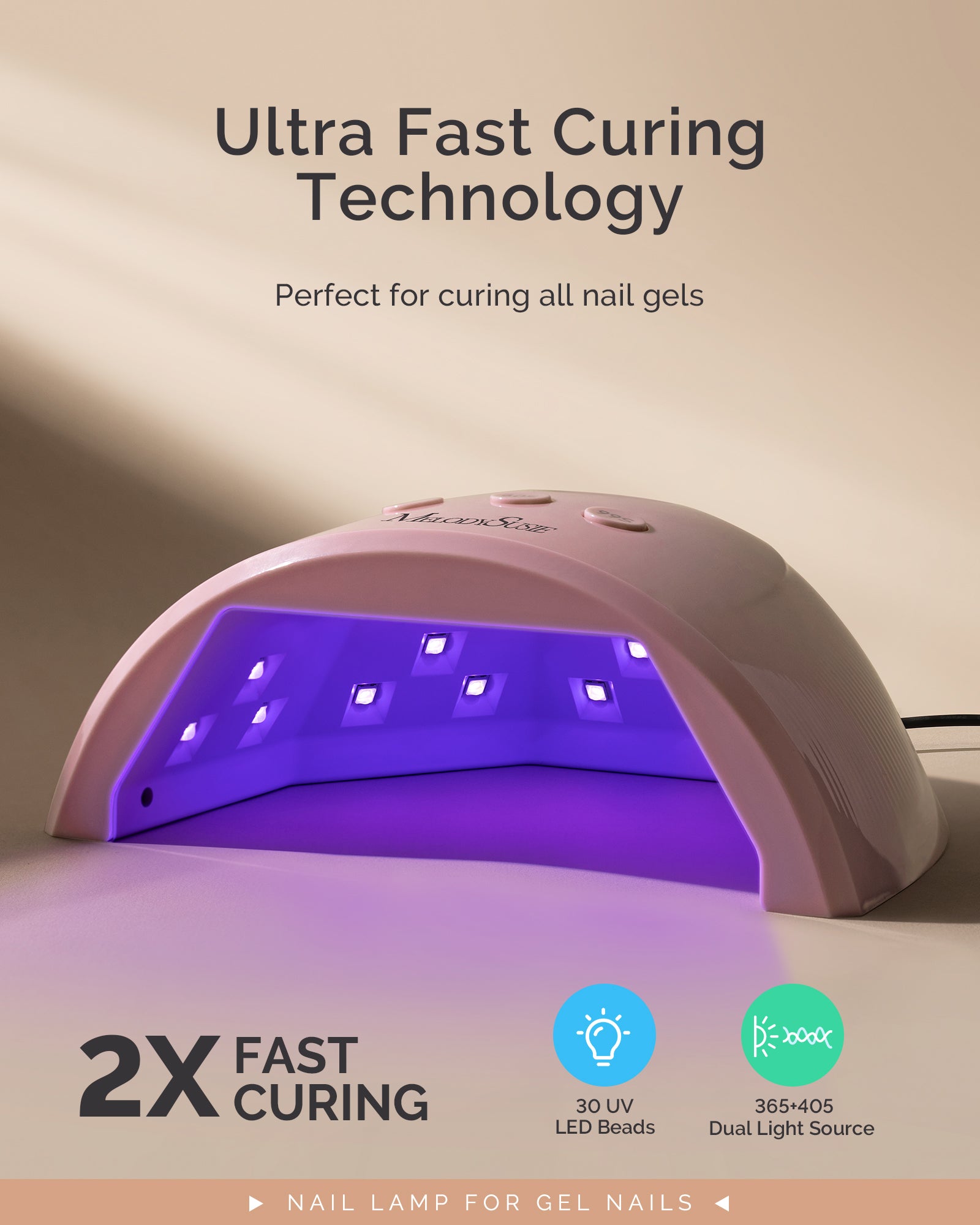 P-PLUS30F UV/LED Nail Lamp - Pink - 图片4