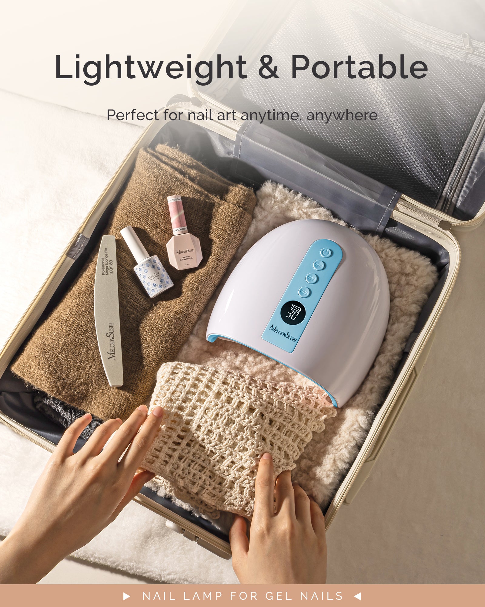 P-PLUS30G Rechargeable Cordless UV/LED Nail Lamp - Blue - 图片6