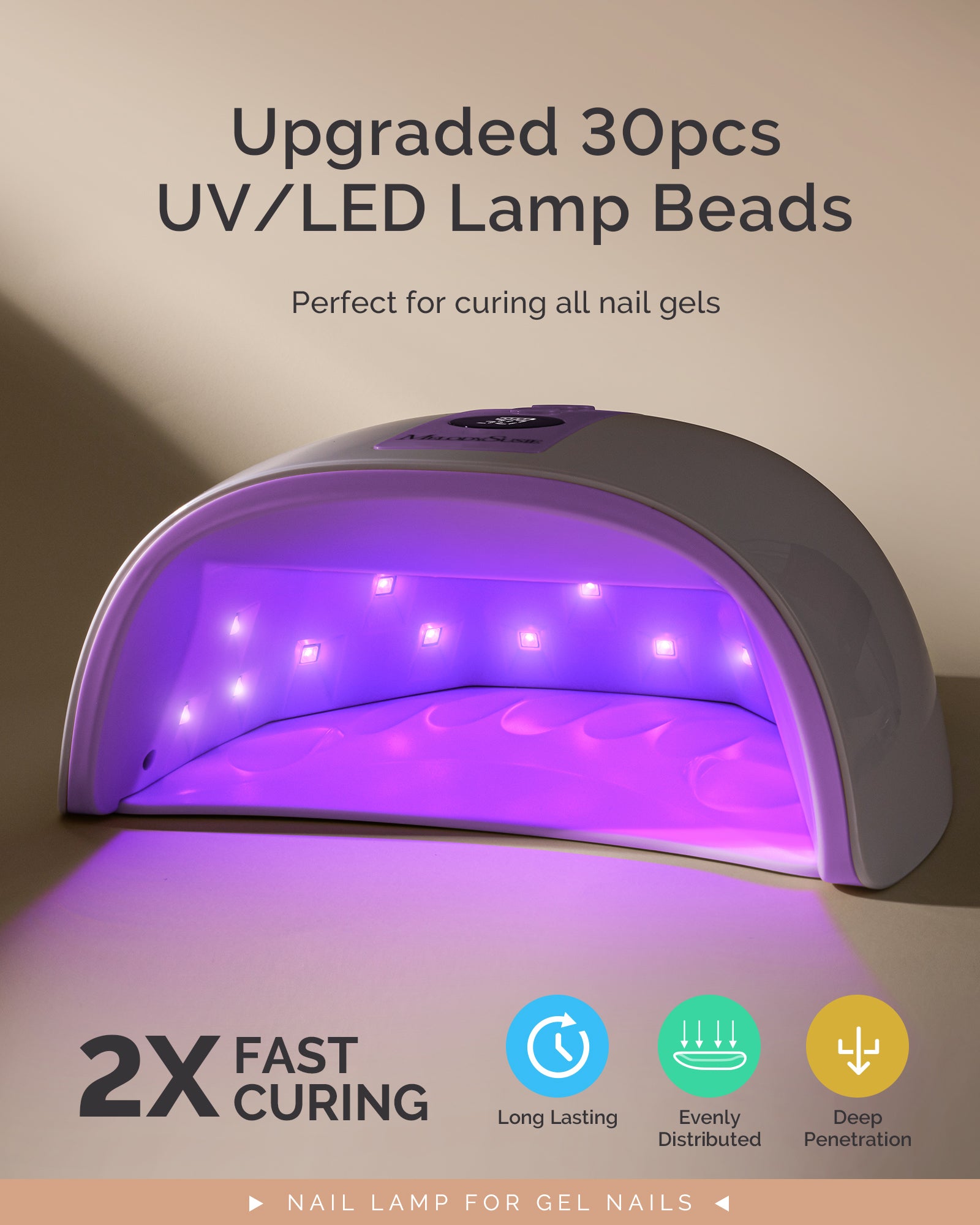 P-PLUS30G Rechargeable Cordless UV/LED Nail Lamp - Purple - 图片2