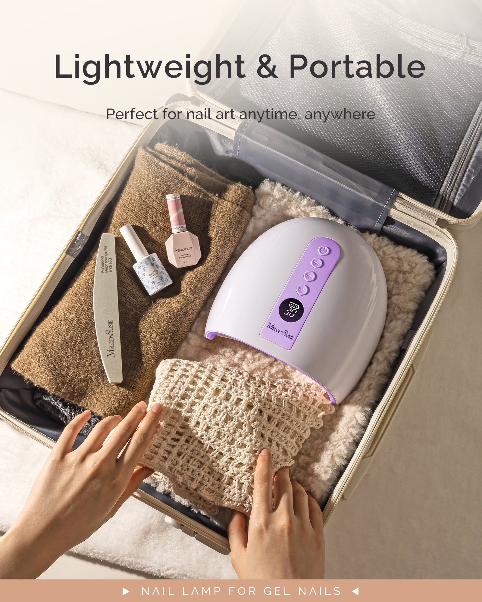 P-PLUS30G Rechargeable Cordless UV/LED Nail Lamp - Purple - 图片6