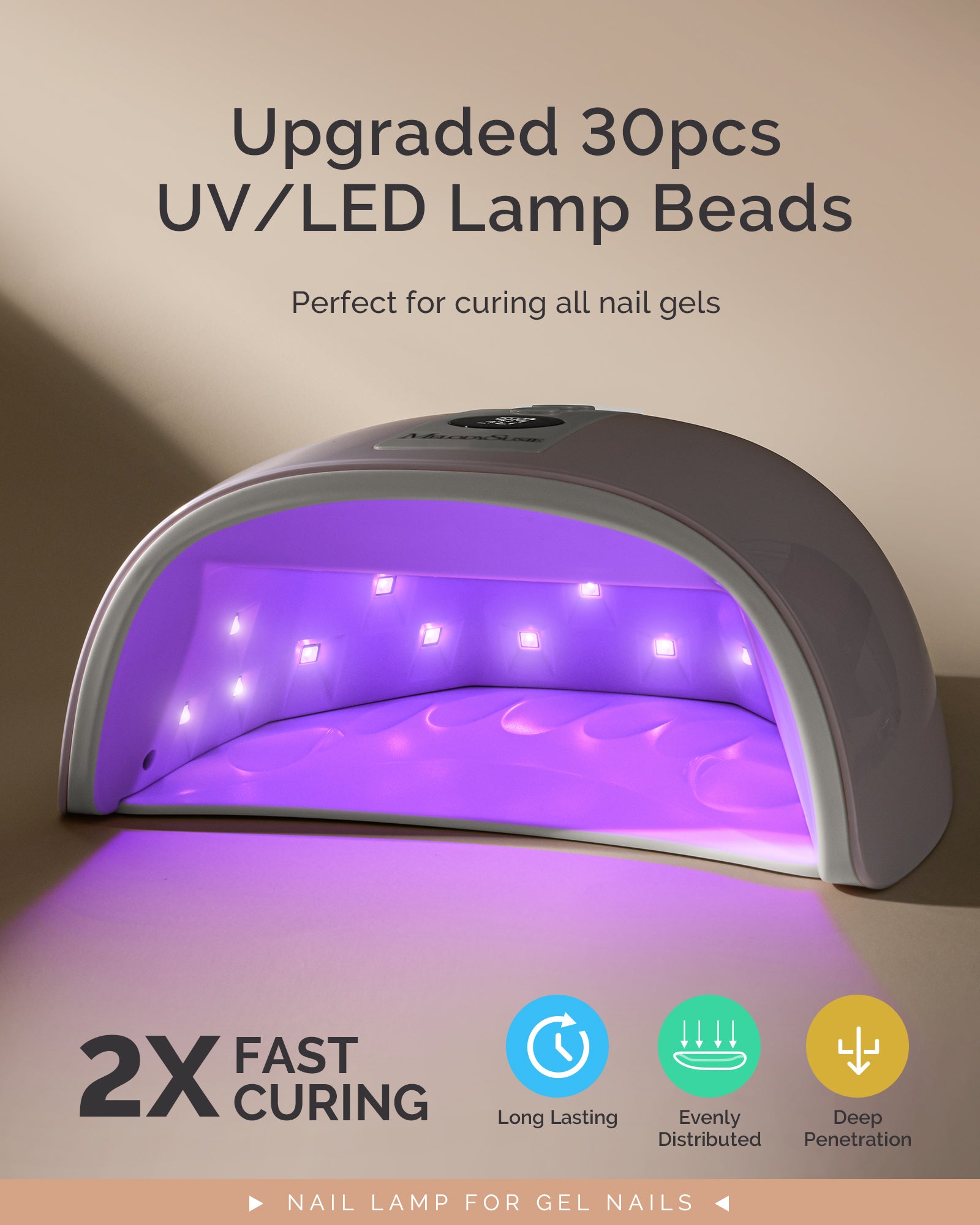 P-PLUS30G Rechargeable Cordless UV/LED Nail Lamp - 图片3