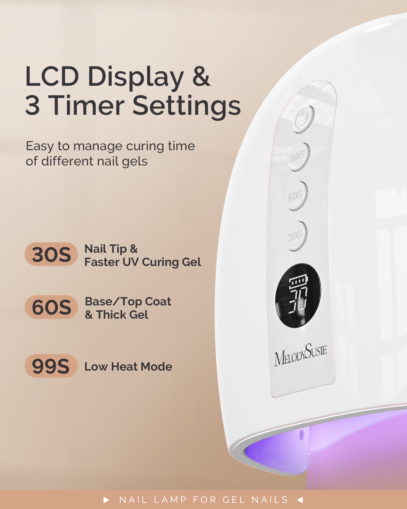 P-PLUS30G Rechargeable Cordless UV/LED Nail Lamp - 图片5