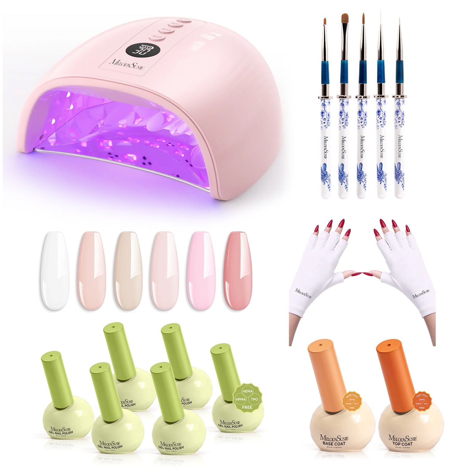 P-PLUS30GT Gel Nail Polishes Kit - Pink