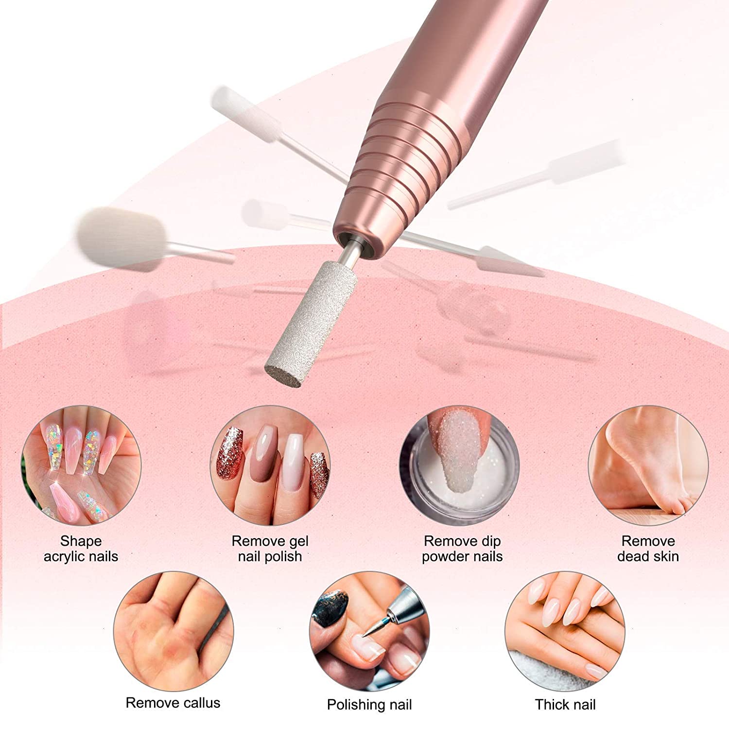 PC120I Pen-Shaped Portable USB Nail Drill 20,000RPM - 图片6