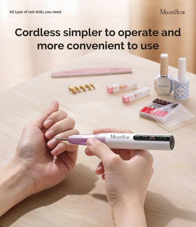 PC180E Pen-Shaped Rechargeable Nail Drill 25,000RPM - Pink Gold