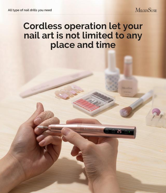 PC180F Pen-Shaped Rechargeable Nail Drill 25,000RPM - Gold