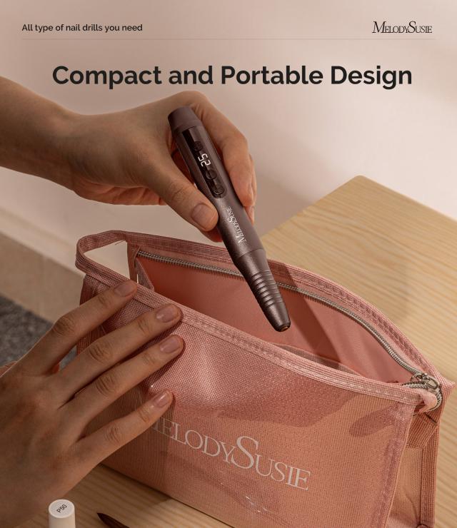 PC180G Pen-Shaped Rechargeable Nail Drill 25,000RPM - Black