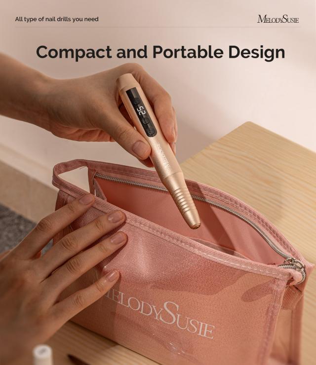 PC180G Pen-Shaped Rechargeable Nail Drill 25,000RPM - Gold