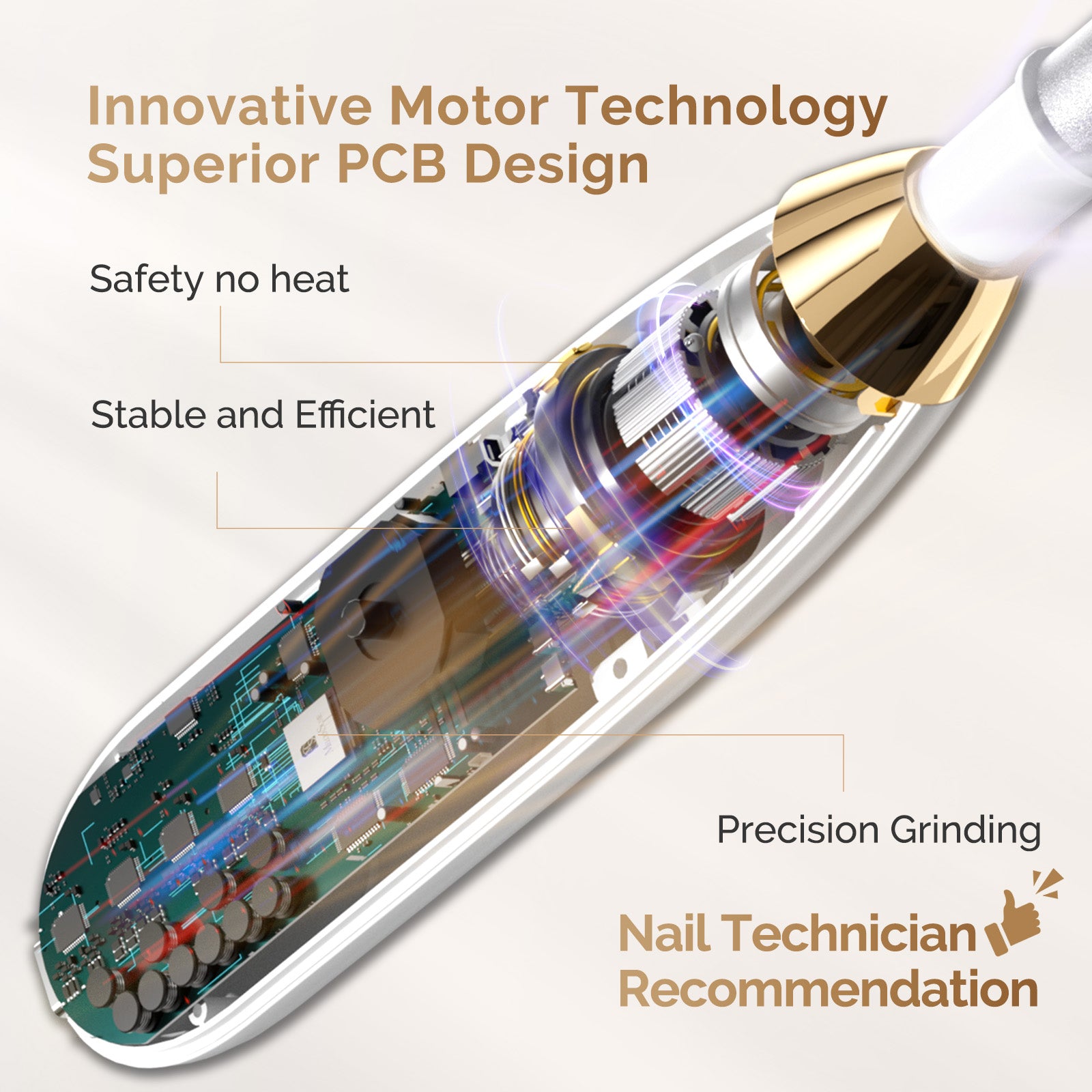 PC650E Manicure & Pedicure Nail Drill Kit 6,000RPM - 图片4