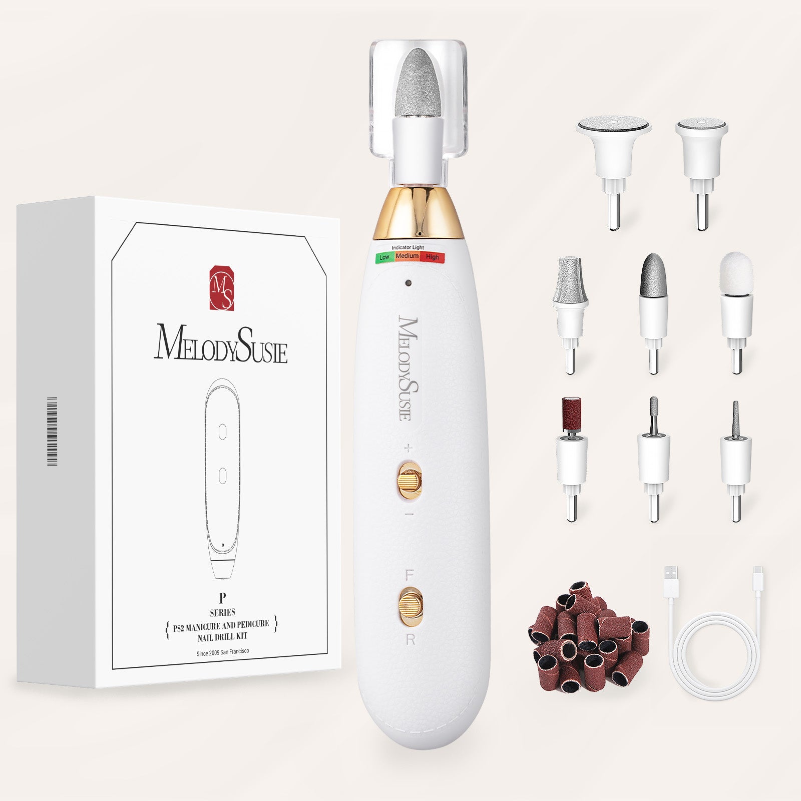 PC650E Manicure & Pedicure Nail Drill Kit 6,000RPM - 图片2