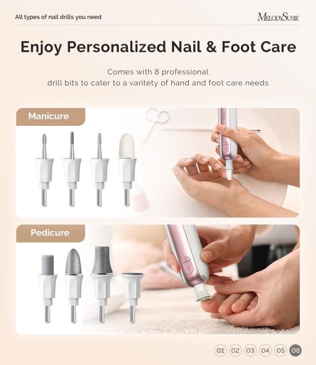 PC760G Manicure & Pedicure Nail Drill Kit 4,600RPM - Rose Gold
