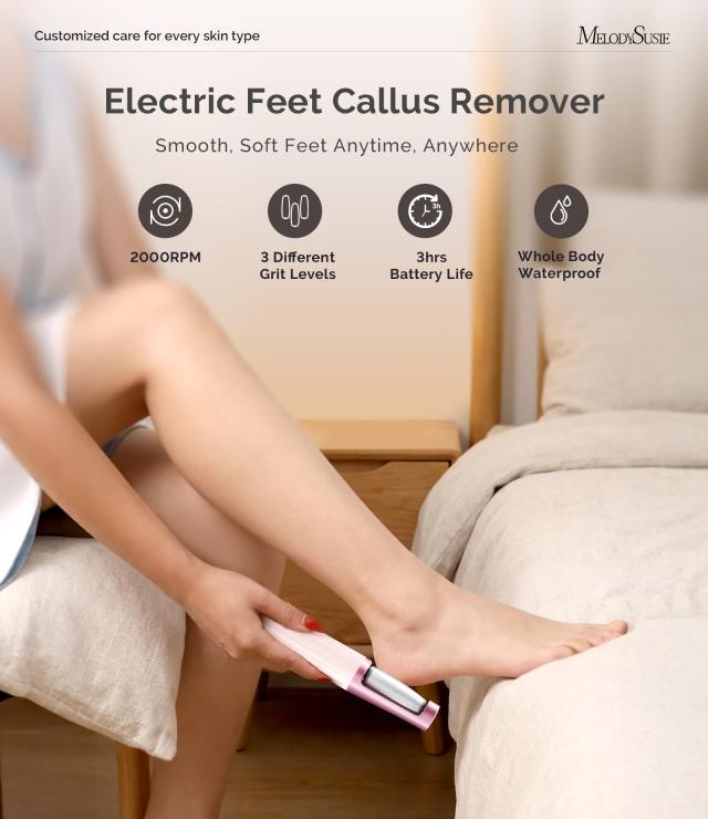 PC800G Rechargeable Feet Callus Remover - Pink Rose