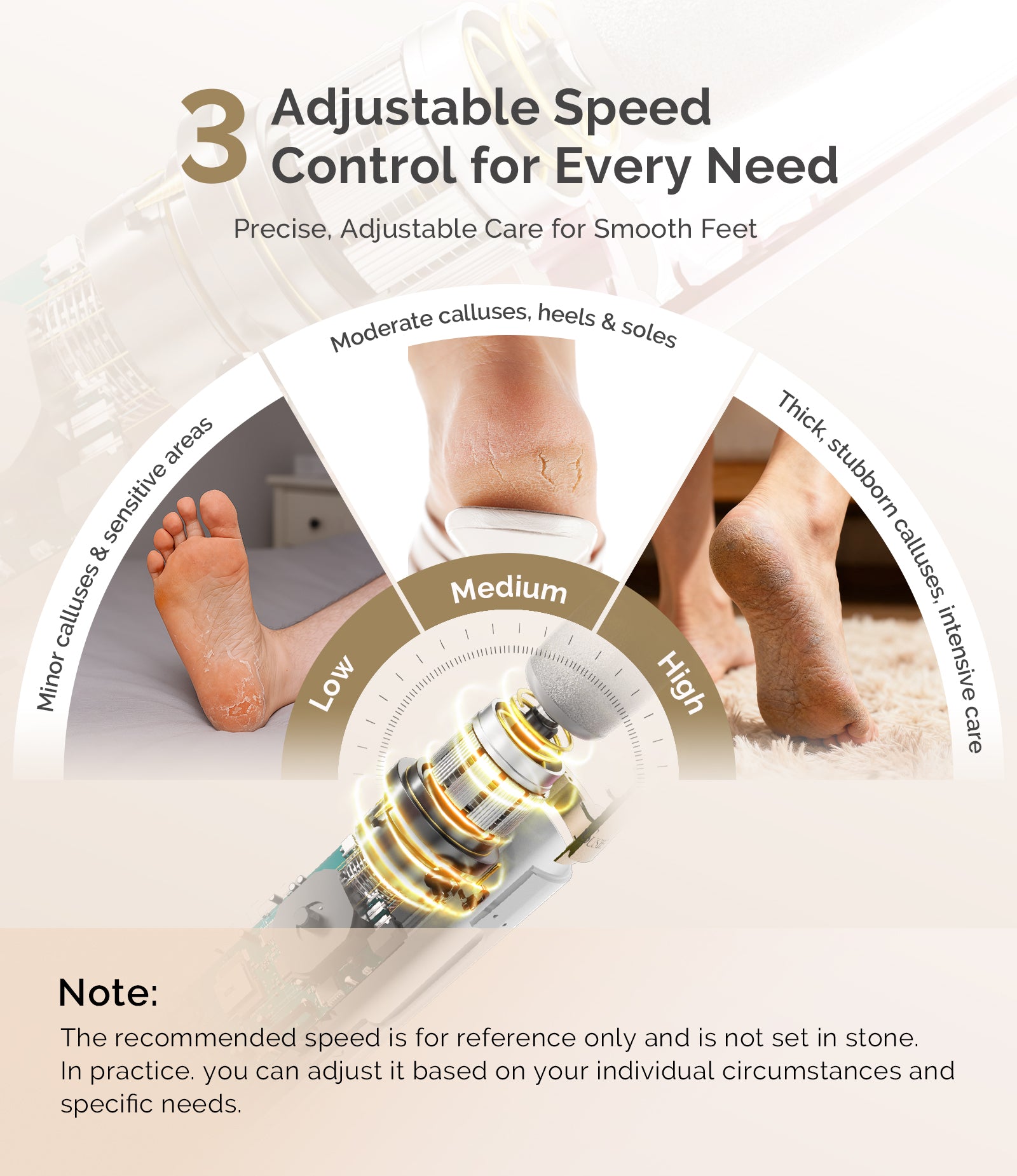 PC800G Rechargeable Feet Callus Remover - White Gold - 图片4