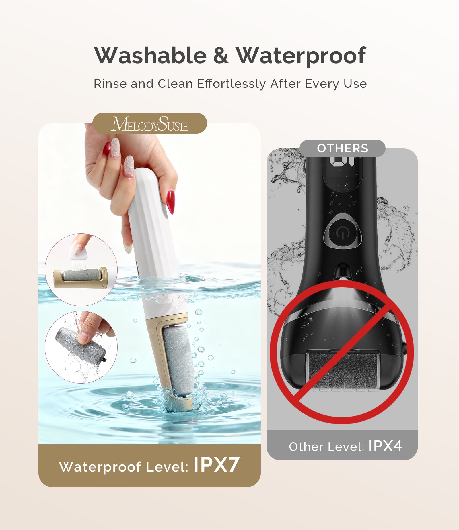 PC800G Rechargeable Feet Callus Remover - White Gold - 图片6