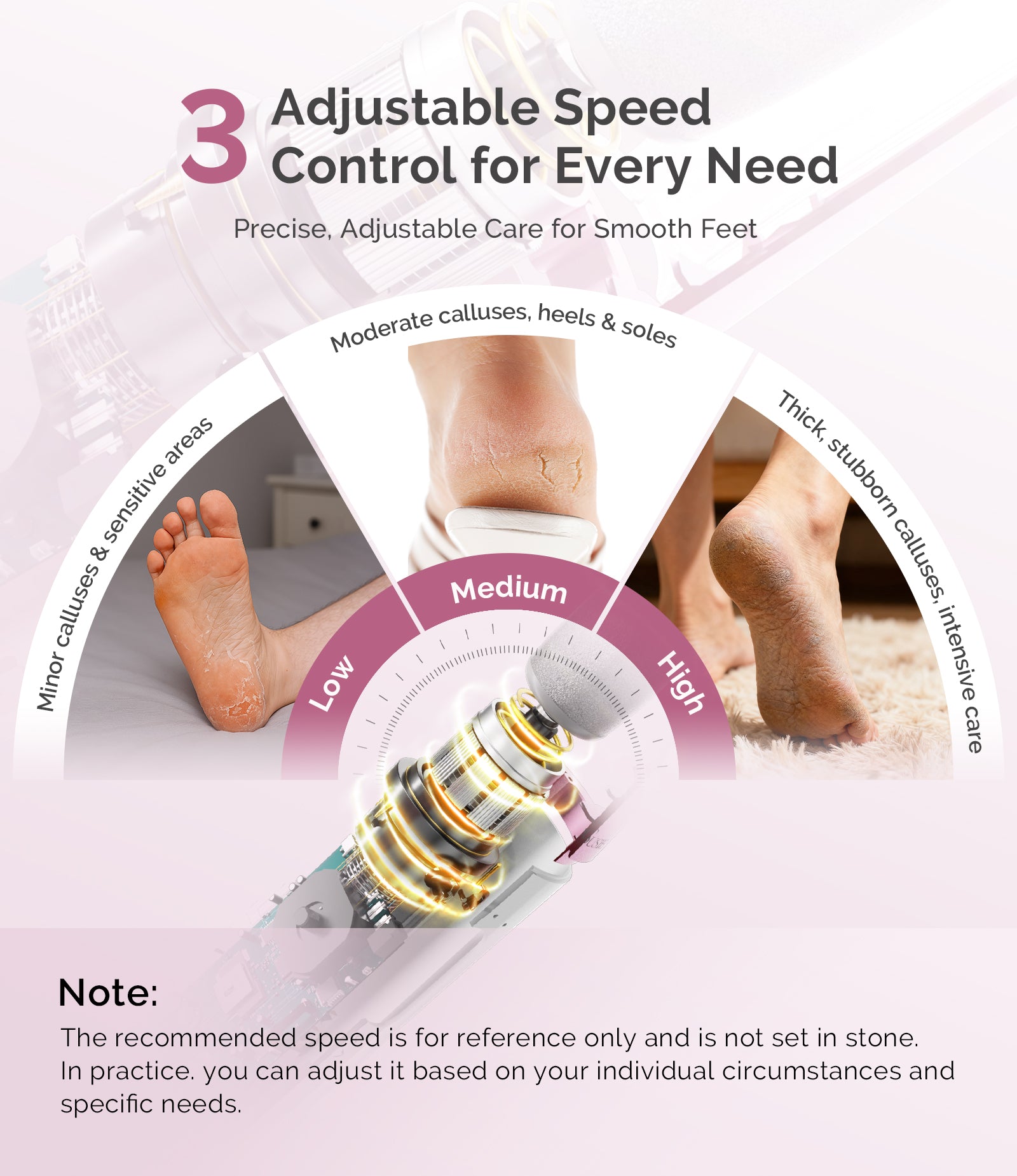 PC800G Rechargeable Feet Callus Remover - White Rose - Image4