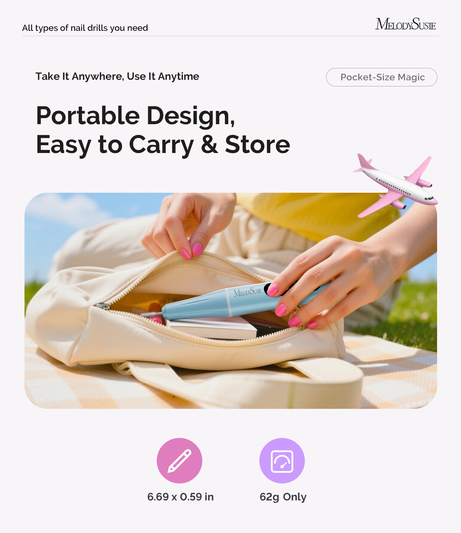 PC90G Pen-Shaped Portable Rechargeable Nail Drill 20,000RPM - Blue - 图片3