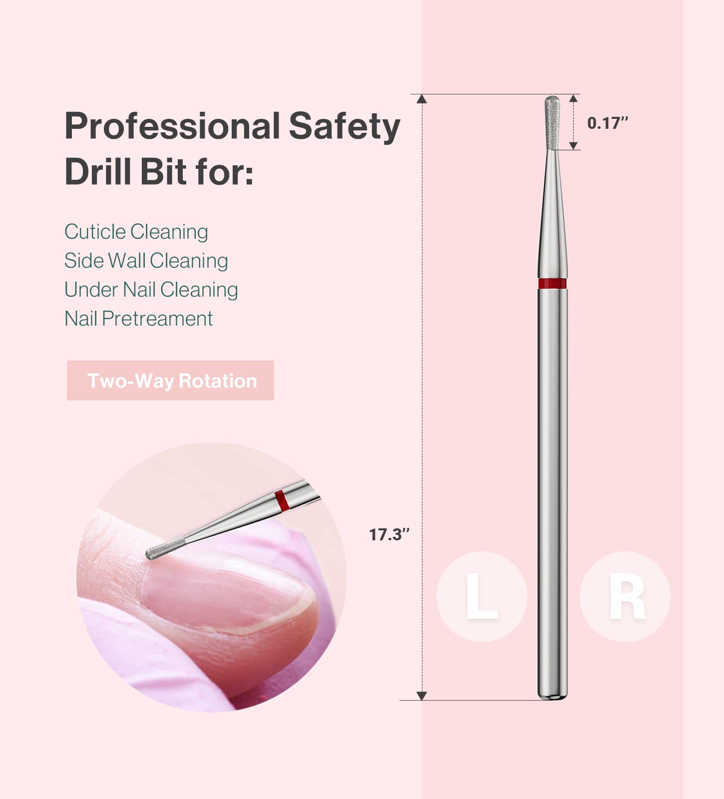 Pear Shape Carbide Diamond Under Nail Cleaner Nail Drill Bit - 图片3