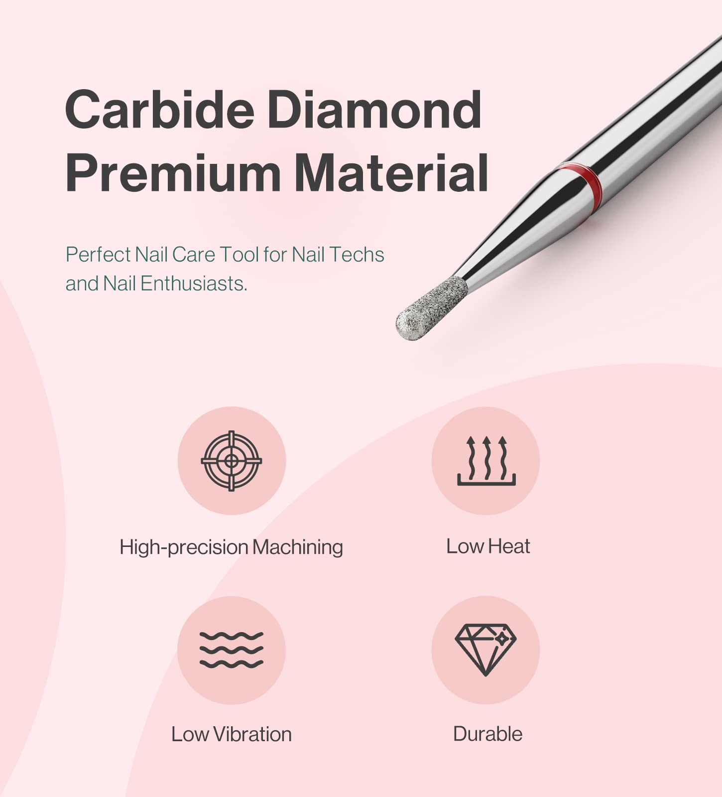 Pear Shape Carbide Diamond Under Nail Cleaner Nail Drill Bit - 图片4