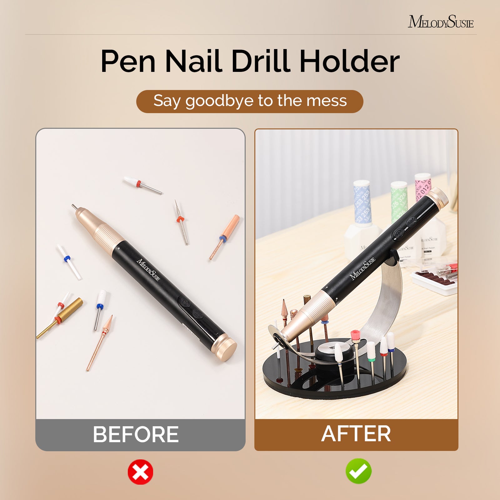 Pen Nail Drill Holder with 10 Holes Nail Drill Bits - 图片3