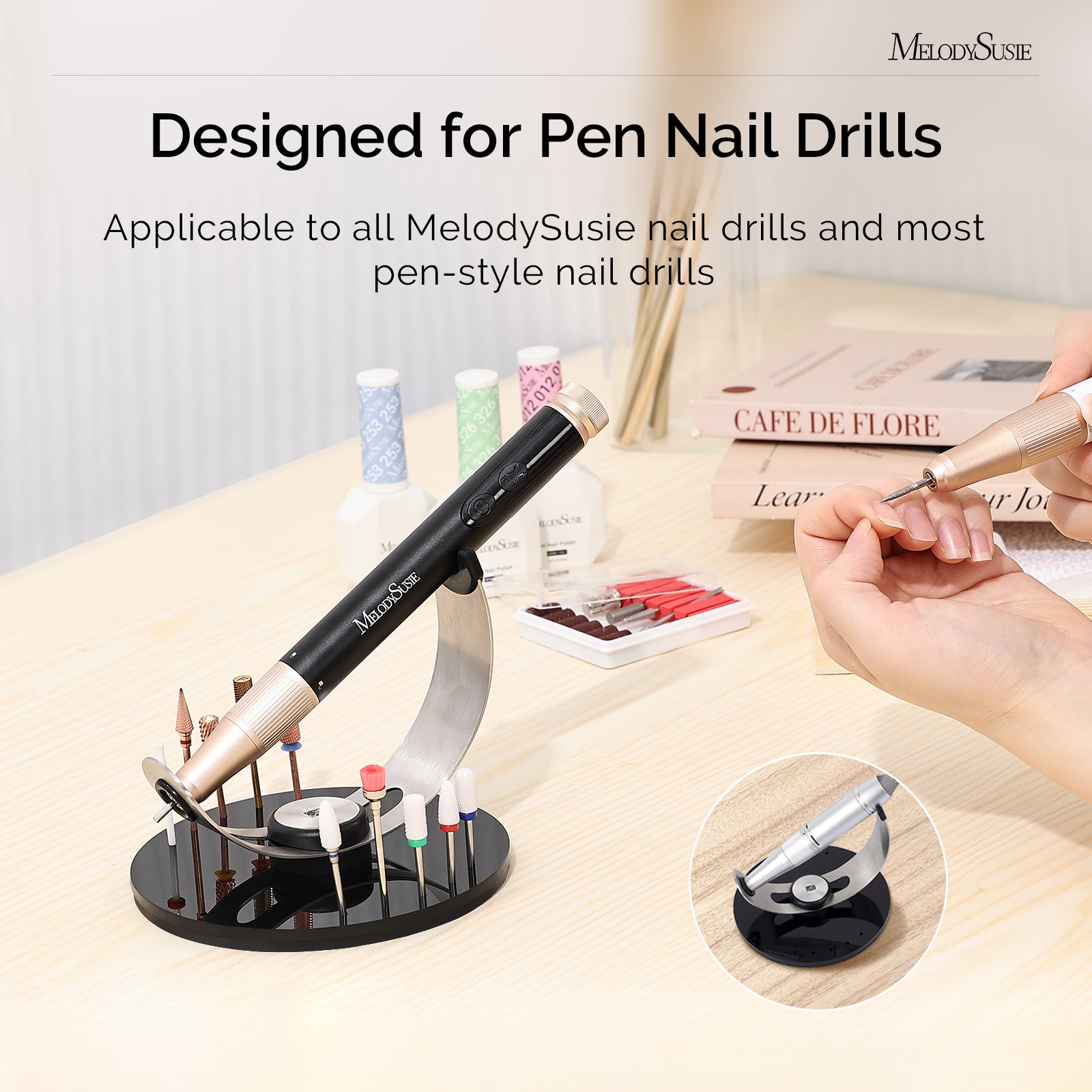 Pen Nail Drill Holder with 10 Holes Nail Drill Bits - 图片6