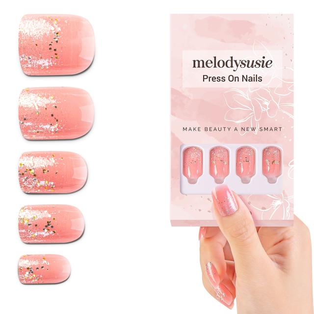 Pink Bubble Acrylic Press On Nails Kits
