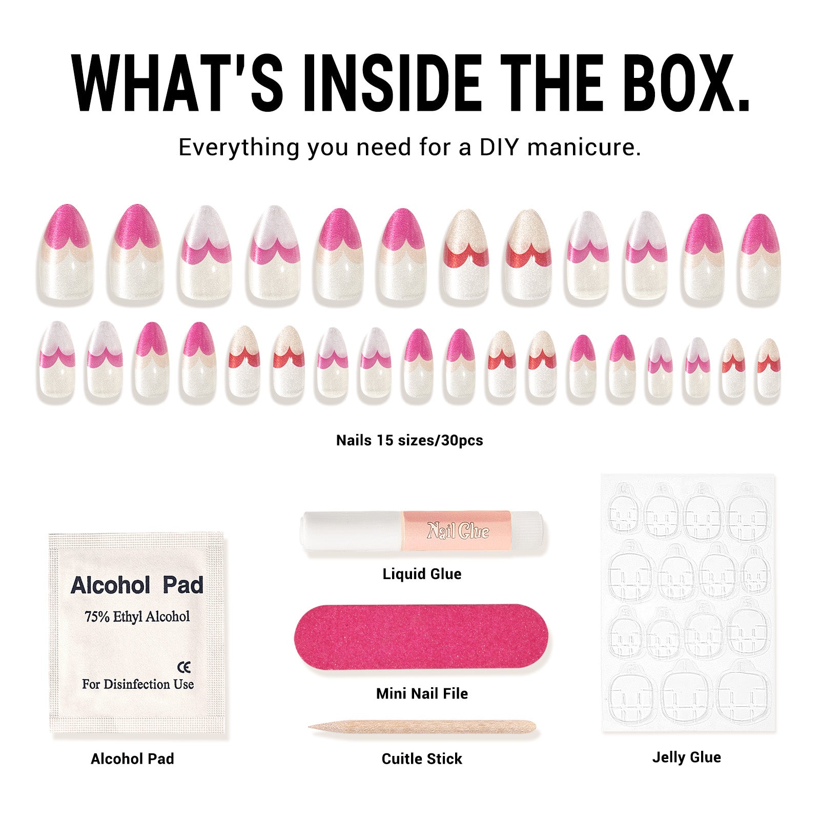 Pink Heart Press On Nails Kit - US ONLY - 图片2