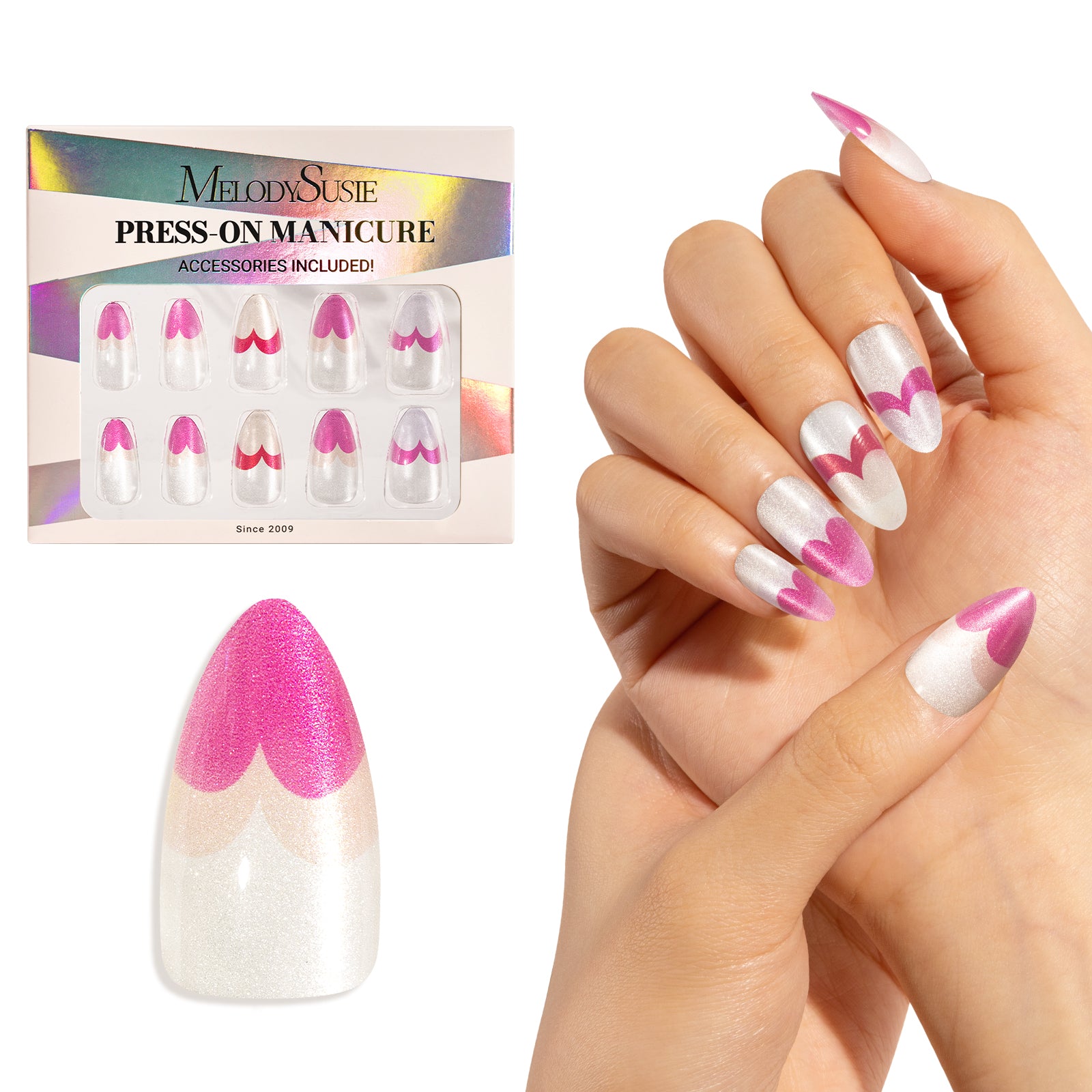 Pink Heart Press On Nails Kit - US ONLY - 图片4