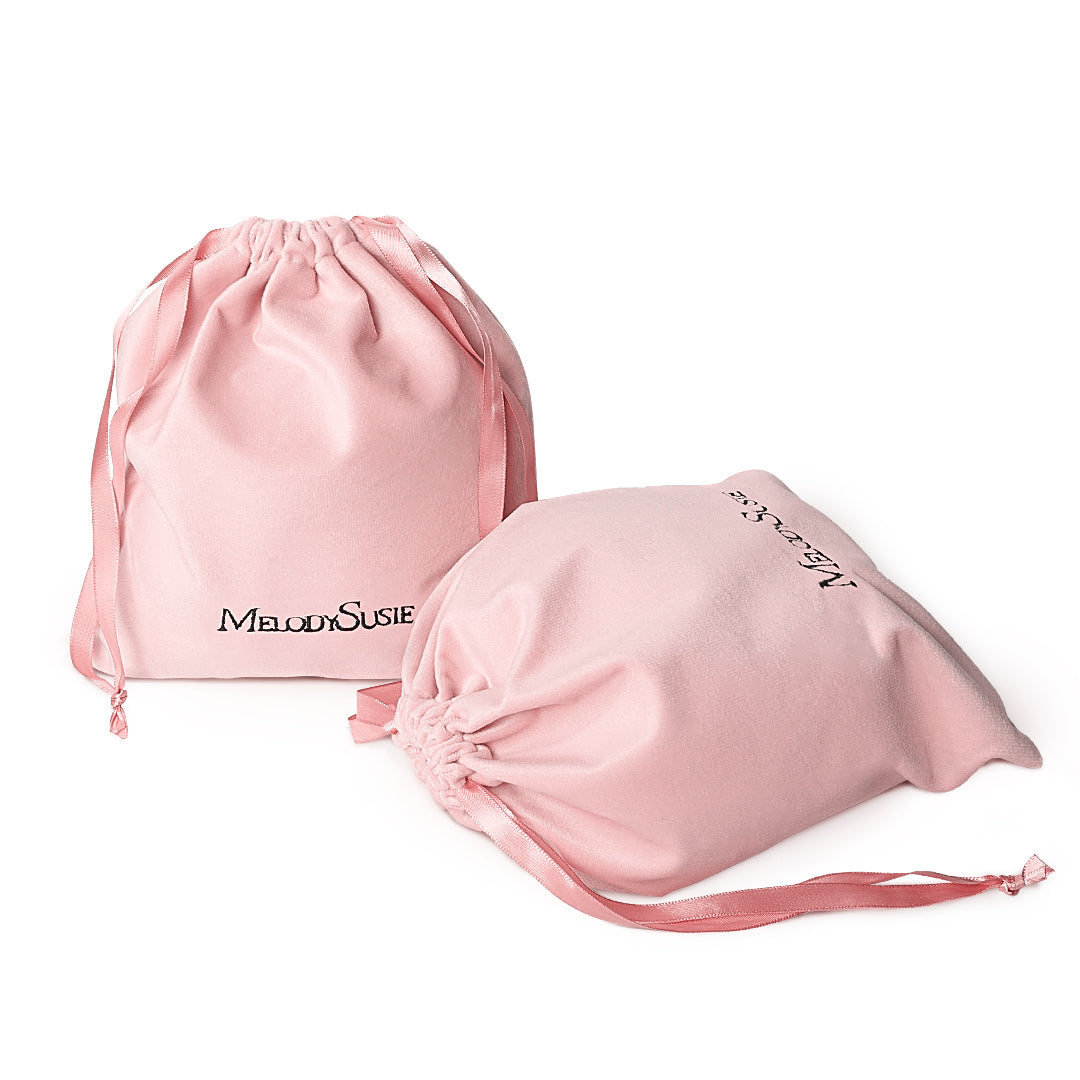 Pink Velvet Dustproof Storage Bag - 图片3