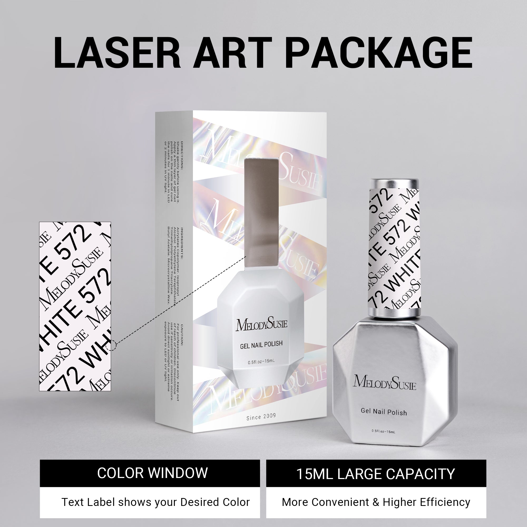 572 Pinky White - TPO-Free Thick Gel Nail Polish (15ml) - 图片6