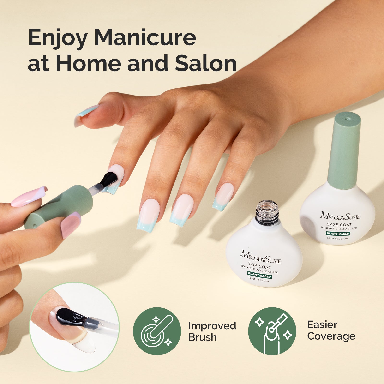 Plant-Based HEMA-Free & HPMA-Free & TPO-Free Top Coat & Base Coat - 10ml - 图片3