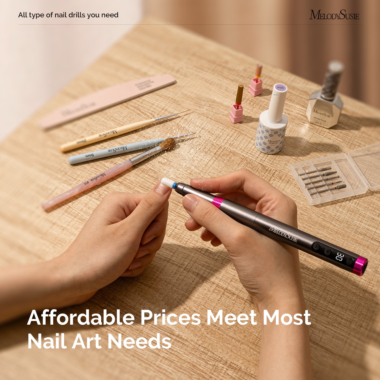 PM170F Pen-Shaped Ultra-Slim Rechargeable Nail Drill 30,000RPM - Black - 图片6