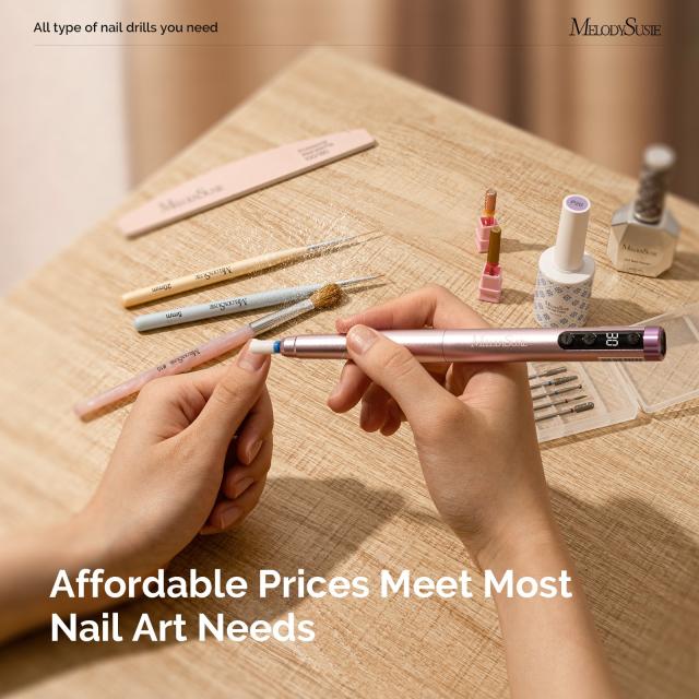 PM170F Pen-Shaped Ultra-Slim Rechargeable Nail Drill 30,000RPM - Rose Gold