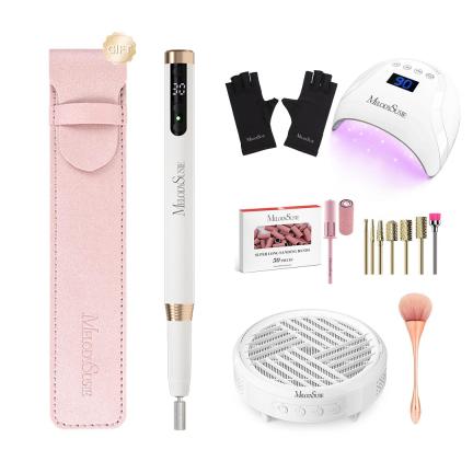 PM170F Pen-Shaped Ultra-Slim Rechargeable Nail Drill 30,000RPM - Rose Gold