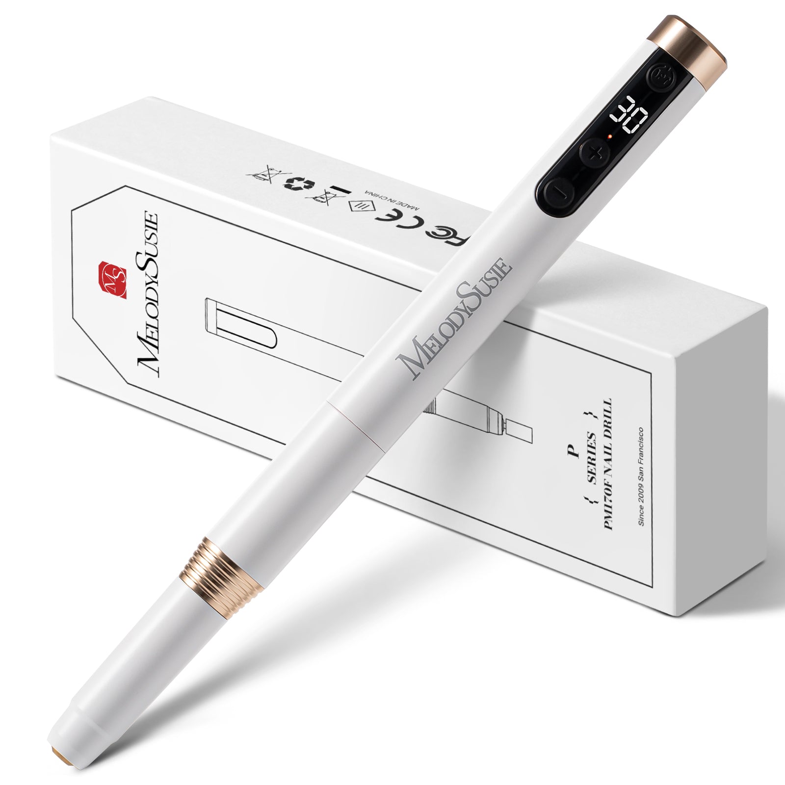 PM170F Pen-Shaped Ultra-Slim Rechargeable Nail Drill 30,000RPM - Rose Gold - 图片9