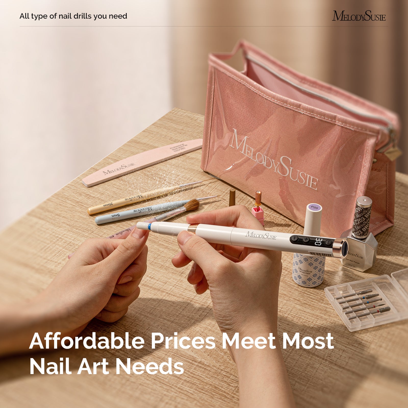 PM170F Pen-Shaped Ultra-Slim Rechargeable Nail Drill 30,000RPM - White - 图片7