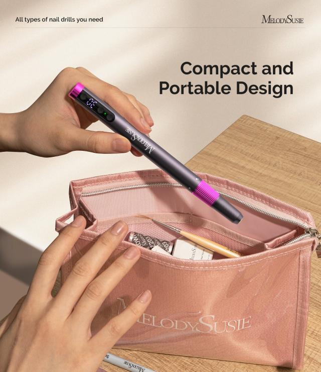 PM180G Pen-Shaped Ultra-Slim Rechargeable Nail Drill 30,000RPM - Black