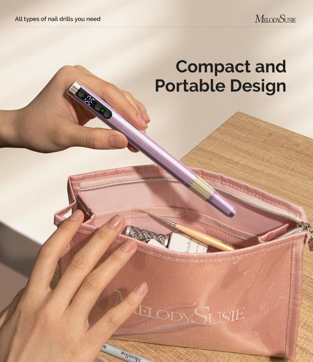 PM180G Pen-Shaped Ultra-Slim Rechargeable Nail Drill 30,000RPM - Pink