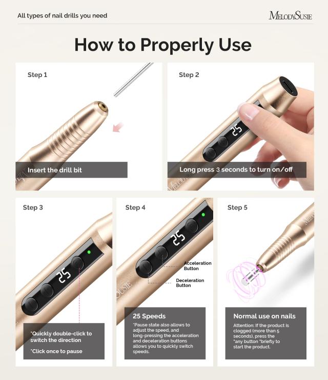 PM180G Pen-Shaped Ultra-Slim Rechargeable Nail Drill 30,000RPM - White