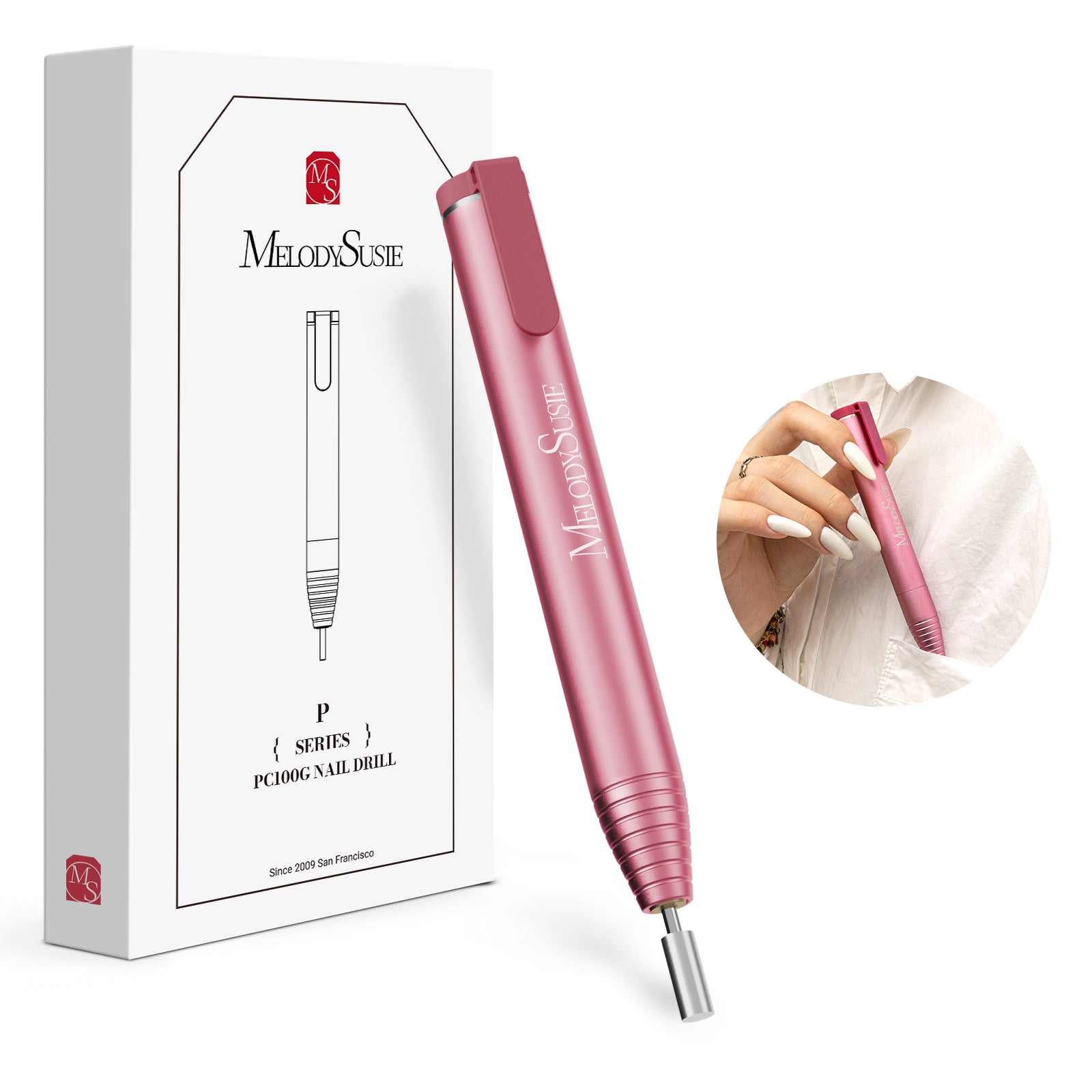 PocketNail PC100GR/PC100G Pen-Shaped Innovative Portable Rechargeable Nail Drill 20,000RPM - 图片32