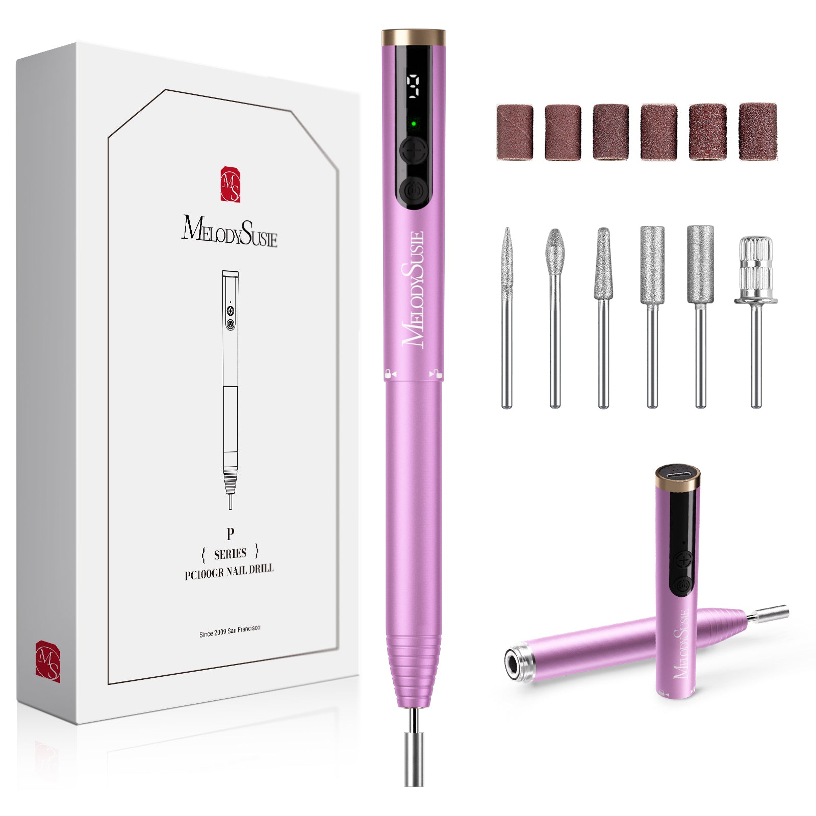 PocketNail PC100GR/PC100G Pen-Shaped Innovative Portable Rechargeable Nail Drill 20,000RPM - 图片45