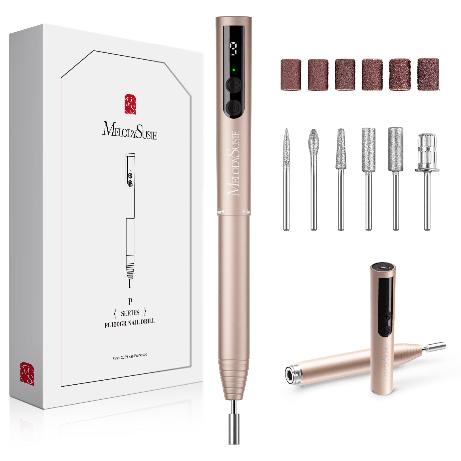PocketNail PC100GR/PC100G Pen-Shaped Innovative Portable Rechargeable Nail Drill 20,000RPM - 图片43