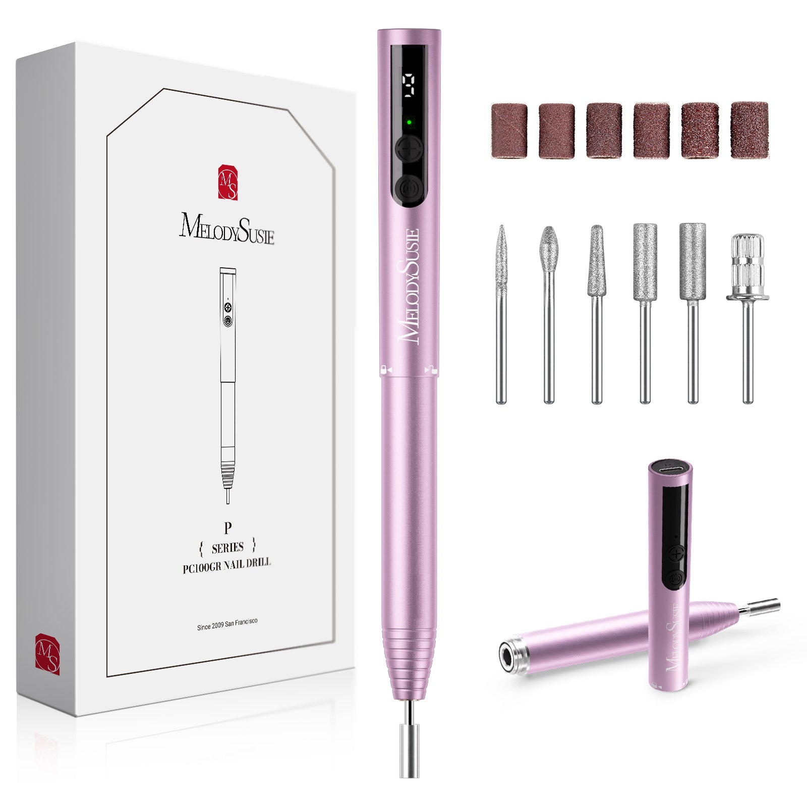 PocketNail PC100GR/PC100G Pen-Shaped Innovative Portable Rechargeable Nail Drill 20,000RPM - 图片44