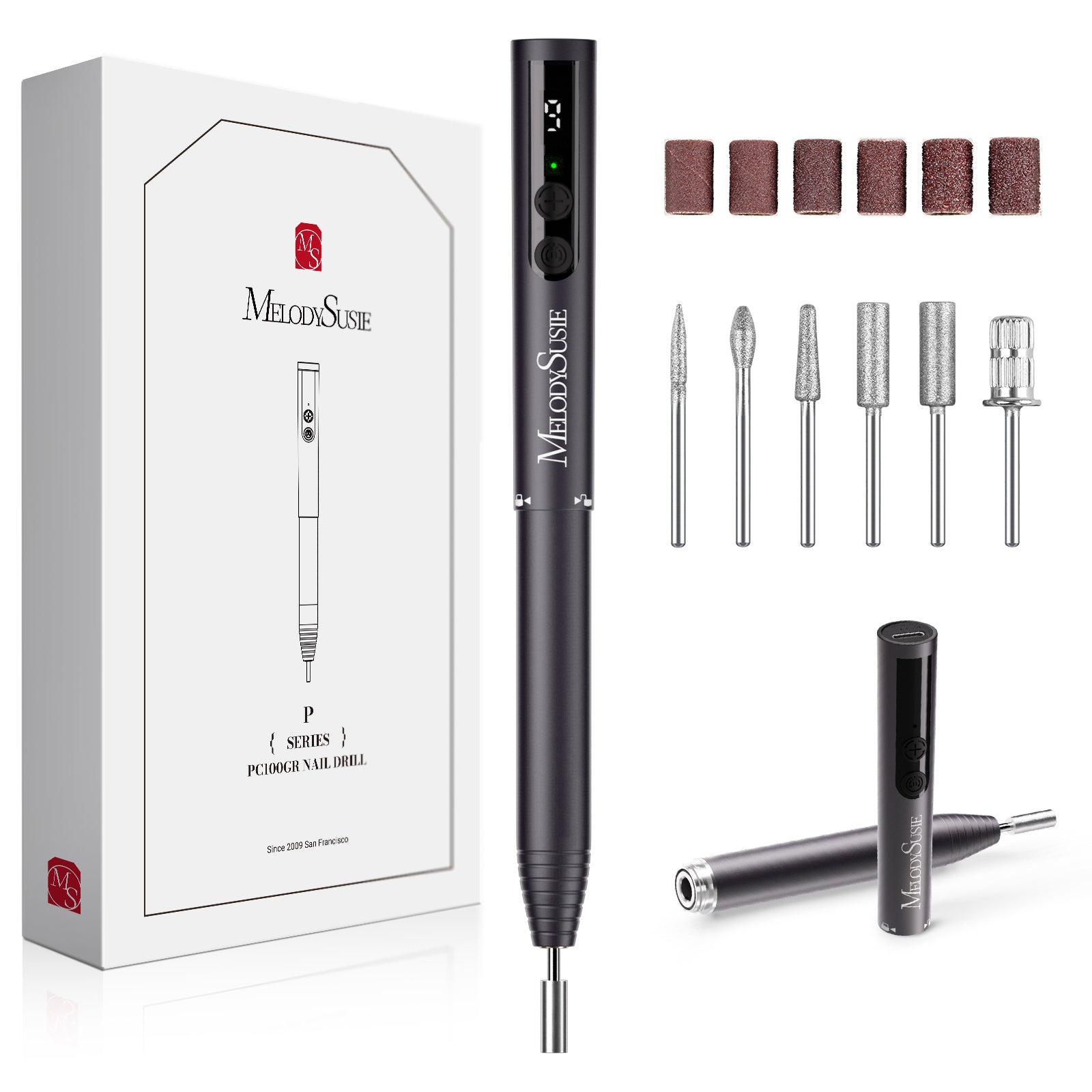 PocketNail PC100GR/PC100G Pen-Shaped Innovative Portable Rechargeable Nail Drill 20,000RPM - 图片51