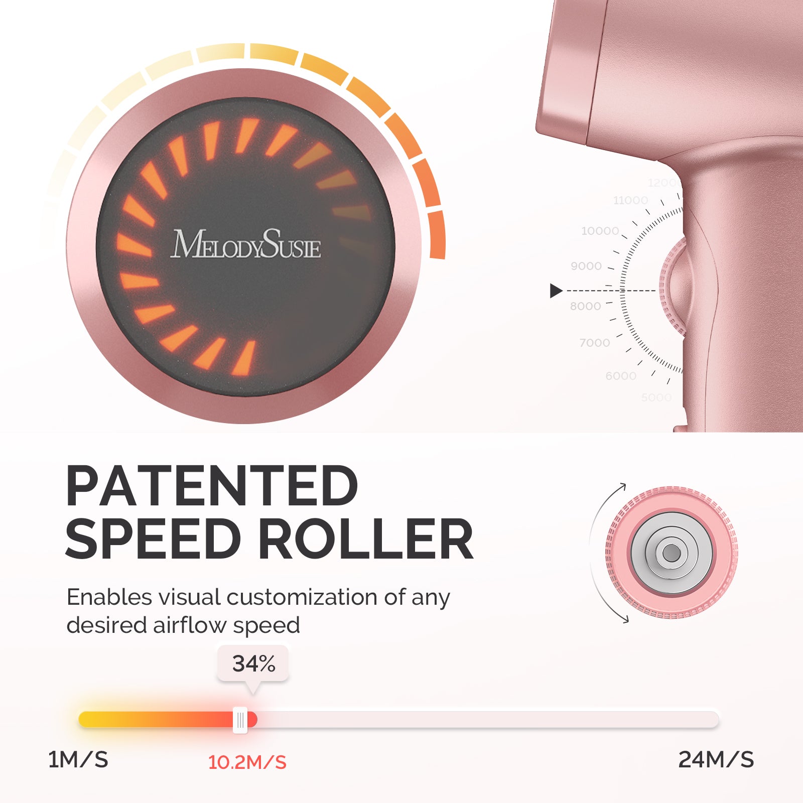 Portable Ionic Hair Dryer 120,000 RPM Gift Box - Pink (US ONLY) - 图片5