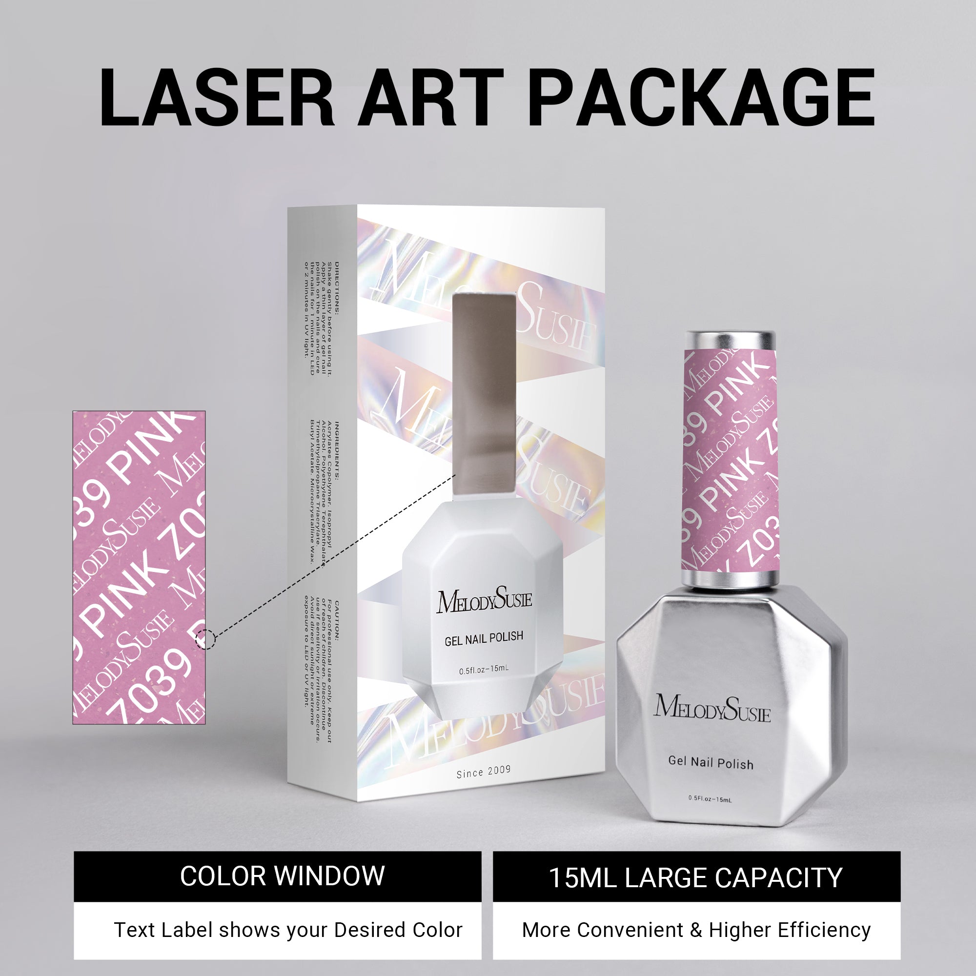 Z039 Pretty Pink Shiny - TPO-Free Thick Gel Nail Polish(15ml) - 图片3