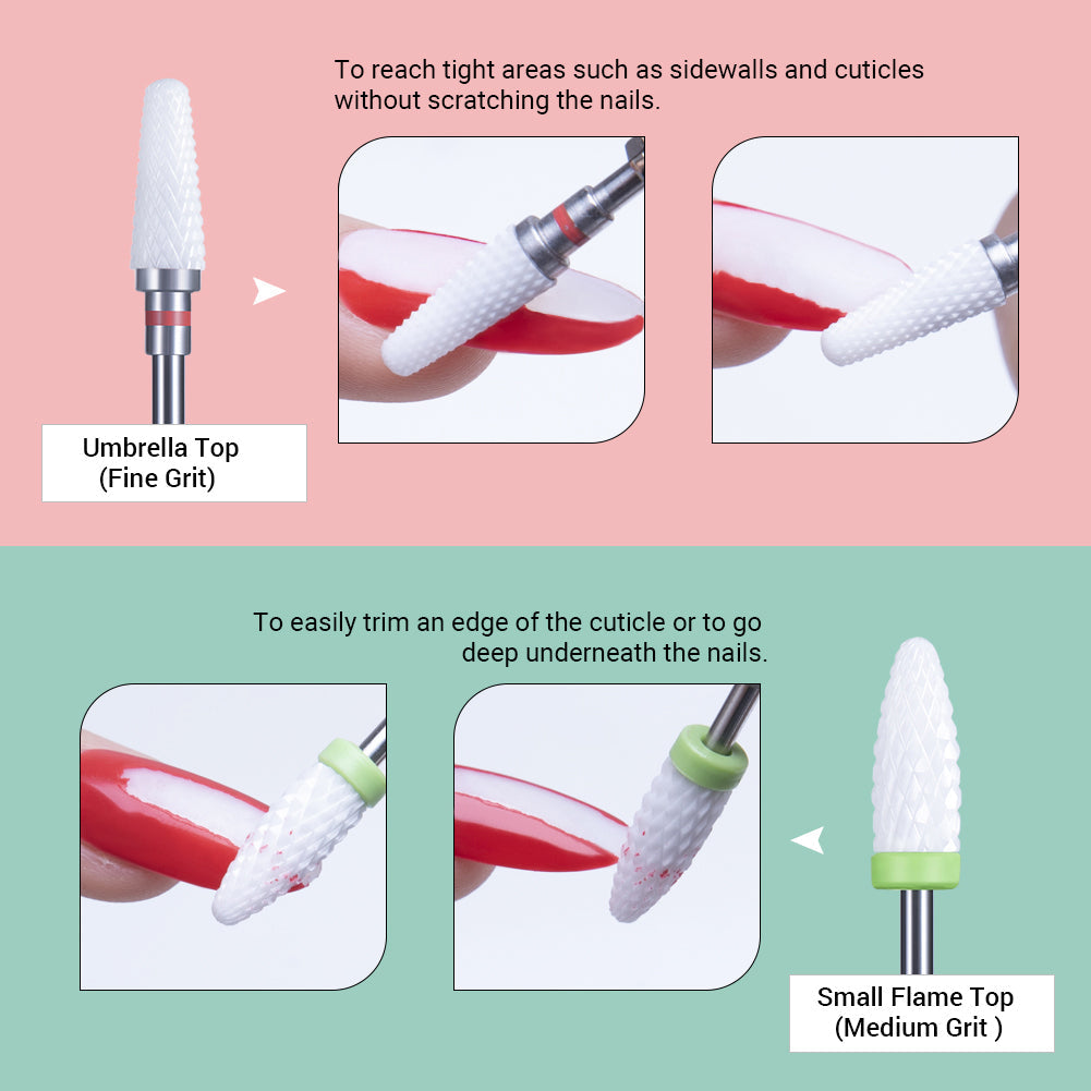 Professional Ceramic Nail Drill Bits Set (5Pcs) - 图片3