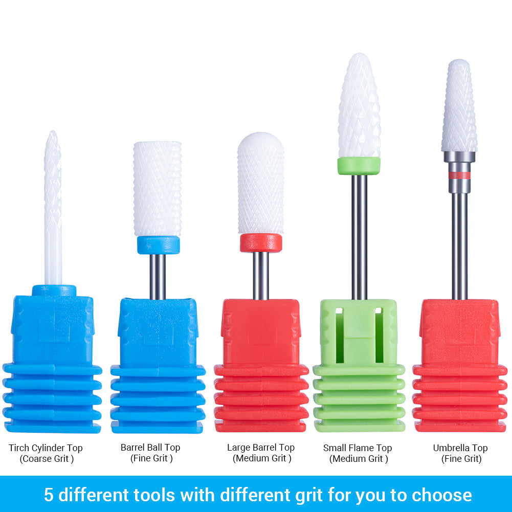 Professional Ceramic Nail Drill Bits Set (5Pcs) - 图片2