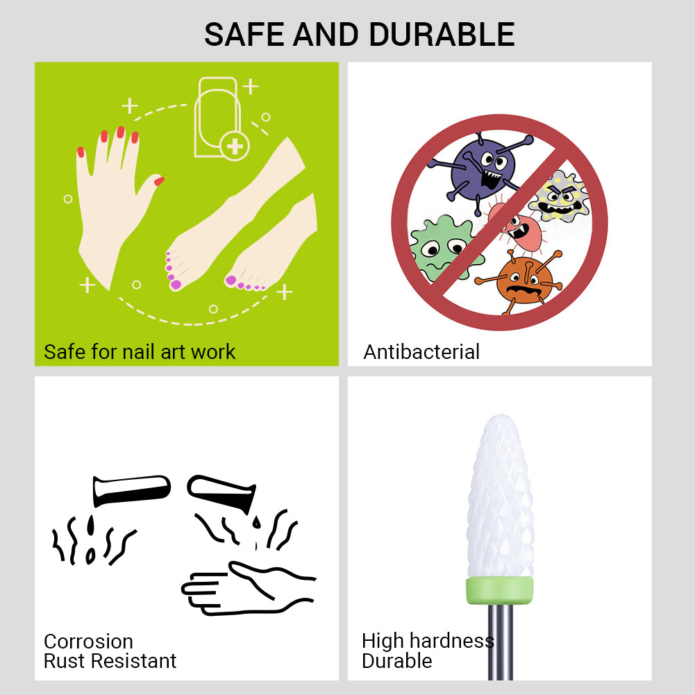 Professional Ceramic Nail Drill Bits Set (5Pcs) - 图片9