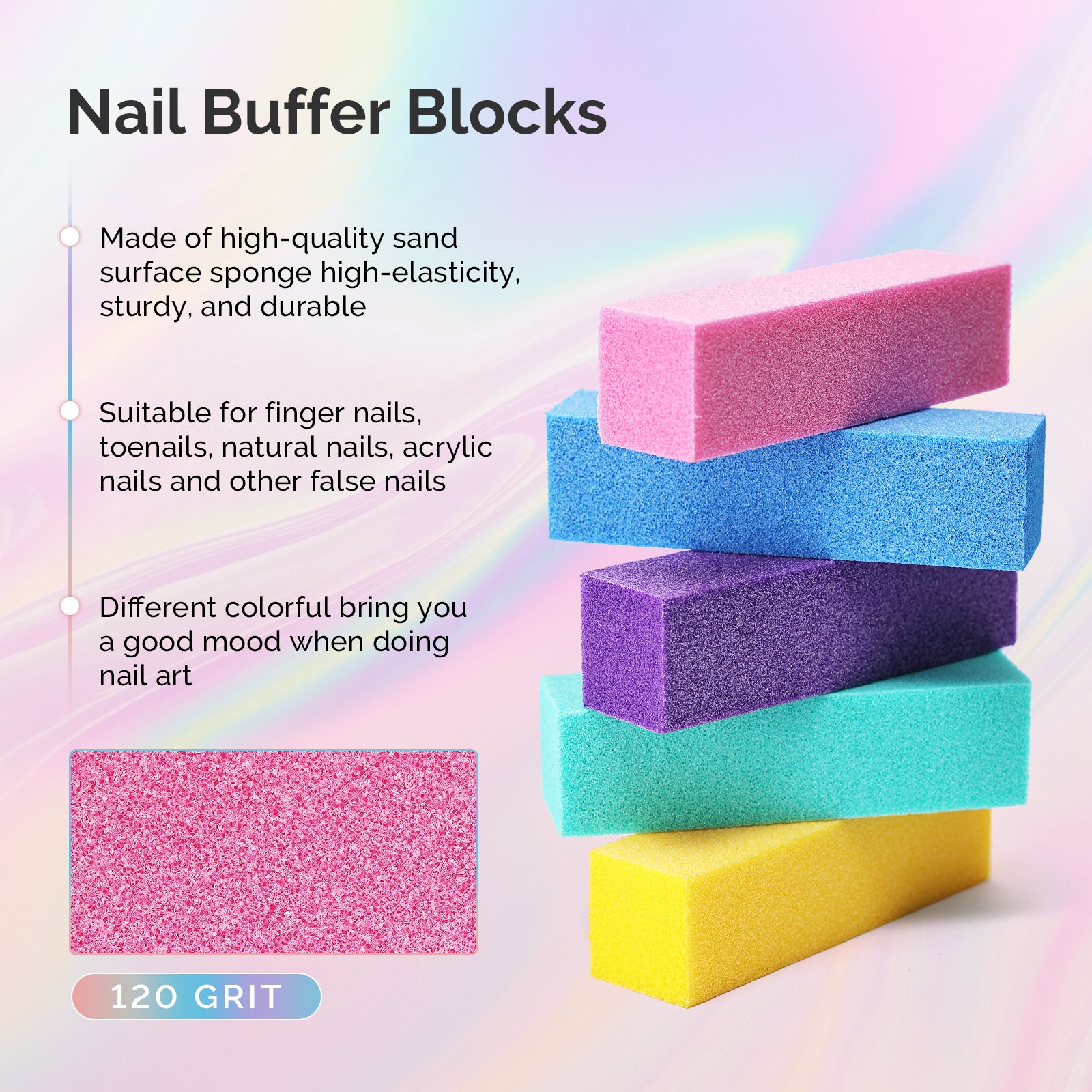 Professional Nail Files and Buffers 16Pcs Kit - 100/180 Grit - 图片6