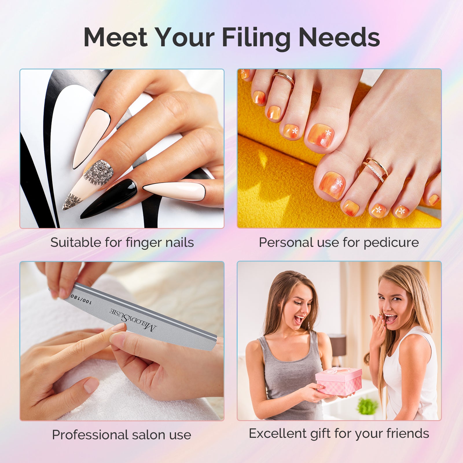 Professional Nail Files and Buffers 16Pcs Kit - 100/180 Grit - 图片7